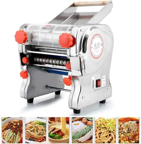 Miniatura 6 de Hengwei 750 W 110 V acero inoxidable comercial eléctrico para hacer pasta, máquina de corte de fideos con rodillo de masa