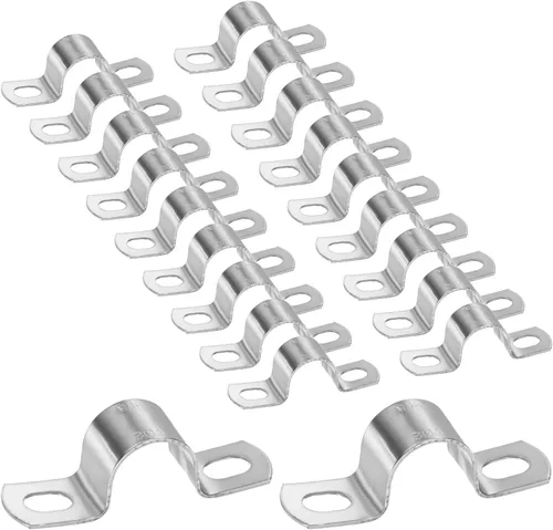 Miniatura 51 de M METERXITY Paquete de 3 abrazaderas de conducto, correa rígida de acero inoxidable 304 de 3-1/2 pulgadas M89 U con 2 agujeros