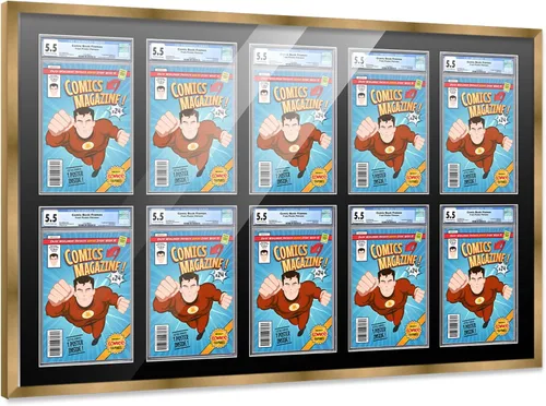 Miniatura 68 de Marco de cómic con paspartú para 8 CGC, CBCS o PGX Graded Comics - Marco de cómic blanco para cómics de 8.125 x 13 pulgadas Marco blanco