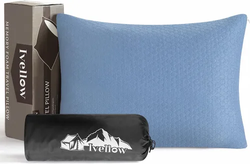 Miniatura 15 de Almohada de viaje de espuma viscoelástica Ivellow - Compacta, ligera, transpirable y hipoalergénica - Adultos y niños - Camping, senderismo, viajes