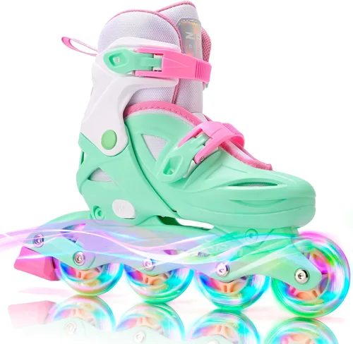 Miniatura 17 de 2PM SPORTS Patines en línea para niños y niñas de 4 a 8, 6 a 12 años, con ruedas iluminadas, cuchillas ajustables para niños y jóvenes principiantes