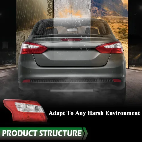 Miniatura 4 de GRAND ORANGE Conjunto de luces traseras, lámpara trasera izquierda del lado del conductor, luz de freno compatible con Ford Focus 4 puertas Sedan