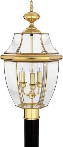 Miniatura 15 de Quoizel Newbury - Farol de poste para exteriores, poste de lámpara de campo francés de peltre de 23 pulgadas, 3 luces, poste exterior para patio