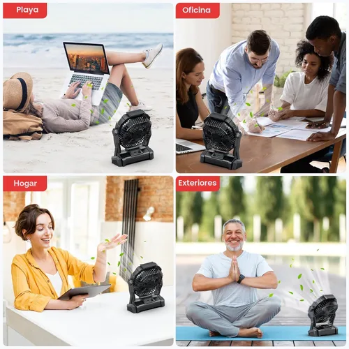 Miniatura 7 de ONLYNEW Ventilador portátil recargable de 20000 mAh, ventilador alimentado por batería inalámbrica con linterna LED, USB C operado por batería