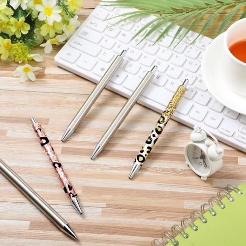 Miniatura 6 de Qilery Juego de 15 bolígrafos epoxi en blanco de resina de acero inoxidable para envolturas UV Dtf, bolígrafos de sublimación, bolsa resellable