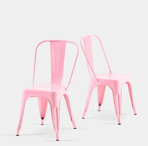 Miniatura 31 de Juego de 8 sillas de comedor de metal verde alpino, sillas de cocina apilables retro estilo granja, sillas laterales de acero verde oscuro para café