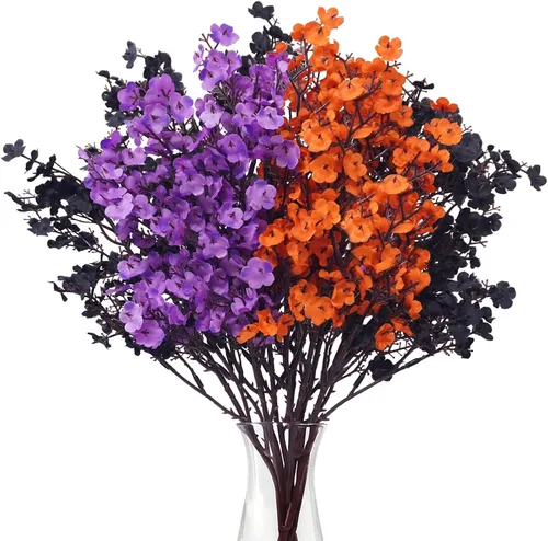 Miniatura 12 de Uieke - Ramo de 6 flores artificiales de aliento de bebé, flores falsas de seda blancas, imitación de gypsophila, toque real, flores artificiales