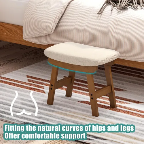 Miniatura 4 de viewcare Reposapiés Otomanos, Reposapiés Pequeño y Suave con Patas de Madera, Reposapiés Extra para Sofá para Entrada de Sala de Estar, Oficina