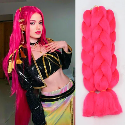 Miniatura 7 de Extensiones de cabello de trenzas jumbo, 3 unidades, color negro puro, 24 pulgadas, 3.53 oz/unidad para trenzado de caja torcida (1B negro)