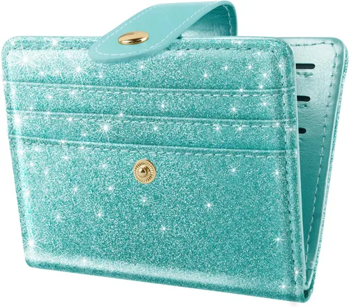 Miniatura 21 de Carteras pequeñas para mujer, diseño delgado y minimalista, tarjetero plegable para bolsillo o bolso, Mariposas negras