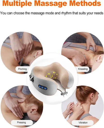 Miniatura 5 de Ergocar Almohada de masaje masajeador de cuello para aliviar el dolor muscular cervical en forma de U, almohada de masaje para aliviar el estrés
