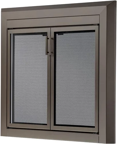 Miniatura 2 de UniFlame - Logan - Puertas de chimenea estilo gabinete con vidrio templado ahumado