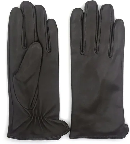 Miniatura 6 de ZLUXURQ Guantes de cuero suave italiano de lujo para mujer, guantes de piel de oveja genuina para mujer, guantes de clima frío con forro de cachemira