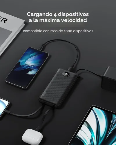 Miniatura 5 de VRURC Cargador Portátil, Banco de Energía Delgado de 22.5W Carga Rápida, Cargador de Teléfono Portátil USB C de 10000mAh, Paquete de Batería