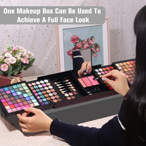 Miniatura 8 de Kit de maquillaje profesional de 177 colores para mujeres y niñas, kit completo de regalo con espejo, paleta de maquillaje todo en uno que incluye