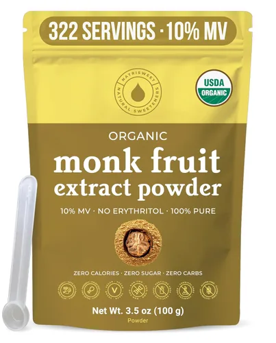 NatriSweet - Extracto orgánico de fruta de monje, 3.5 onzas, reduce calorías, ayuda a reducir el azúcar en sangre para diabéticos, edulcorante de