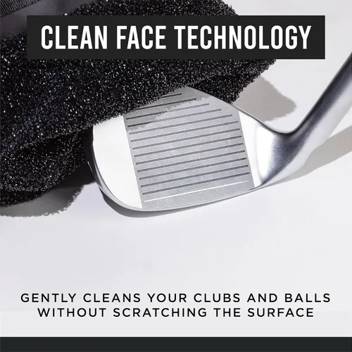 Miniatura 4 de Club Scrub Bolsa de limpieza para palos de golf y pelotas de golf, forro impermeable con tecnología de cara limpia, clip desmontable, lavable a