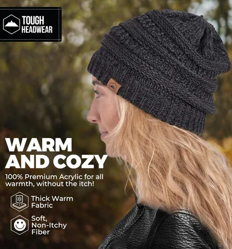 Miniatura 73 de Gorro de punto para mujer, cálido y suave, elástico, para clima frío de Tough Headwear