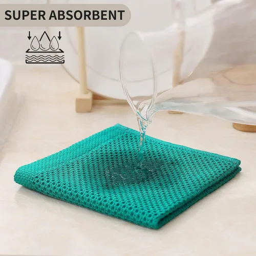 Miniatura 593 de Kitinjoy - Paños de cocina de 100 % algodón, tela de tejido gofrado, paño de limpieza ultrasuave, absorbente y de secado rápido. Beige