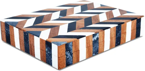 Miniatura 145 de Handicrafts Home Caja de recuerdo decorativa de 8 x 5 – Pequeña caja organizadora con tapa, almacenamiento decorativo Boho, caja de memoria retro