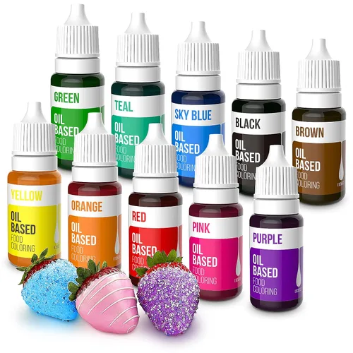 Colorante alimentario a base de aceite mejorado para chocolate, 10 colores, para derretir caramelos, tinte alimentario comestible Nomeca para