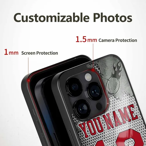 Miniatura 3 de Carcasas de teléfono personalizadas con nombre y número, diseño para iPhone 11, 12, 13, 14, 15, 16, 17 Pro Max Plus Mini Xr Xs para Samsung Note 10