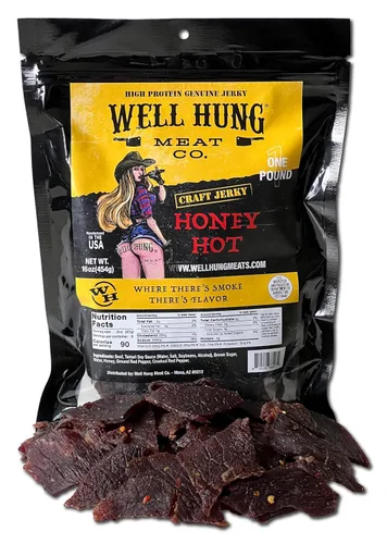 Miniatura 9 de Well Hung Meats Paquete de Muestra de 8 Unidades Carne Seca Artesanal de Res 8x2oz Bolsas Resellables