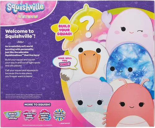 Miniatura 4 de Squishville by Original Squishmallows Escuadrón del Día de Playa Peluche - Seis Peluches Squishmallows de 2 Pulgadas Incluyendo Mauricio, Deniz