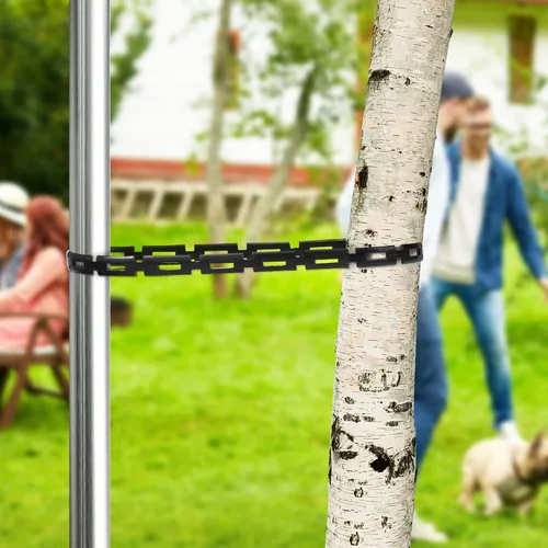 Miniatura 7 de CODREE 50 pies de correa de plástico con candado de cadena para árbol - Correas ajustables de soporte de árbol de 1/2 pulgada de ancho para estacar