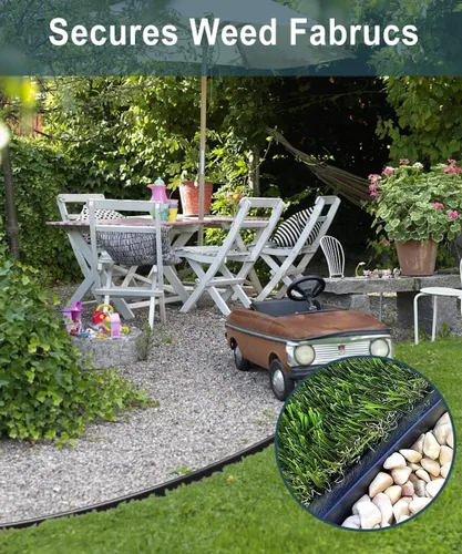 Miniatura 5 de Paquete de 50 estacas de plástico de 8 pulgadas para bordes de paisaje, perfectas para anclar barreras de malezas, bordes de pavimentación, césped