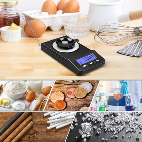 Miniatura 8 de Weigh Gram Mini báscula digital de gramo de 7.05 oz x 0.00 oz y escala de miligramo de 1.76 oz/0.00 oz, báscula pequeña para alimentos y joyas