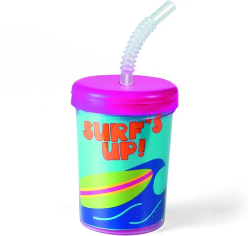 Miniatura 2 de Fun Express Vasos de bricolaje con tapas y pajitas para niños (paquete de 12) – Colorea tus propias tazas de manualidades a granel con inserciones