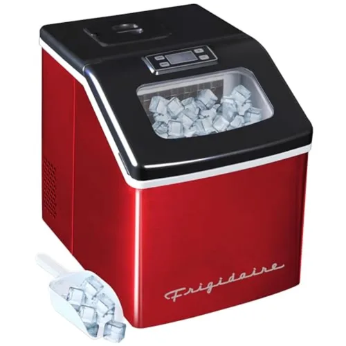 Miniatura 8 de Frigidaire Máquina de hielo EFIC452, máquina de hielo de acero inoxidable para encimera con ventana transparente, máquina de cubitos de hielo