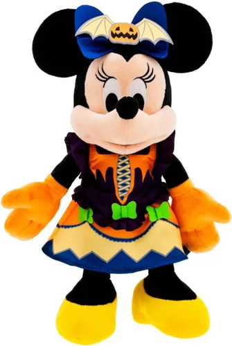 Disney Store Peluche oficial de Minnie Mouse que brilla en la oscuridad para Halloween 2023, tamaño mediano de 15 pulgadas, edición festiva