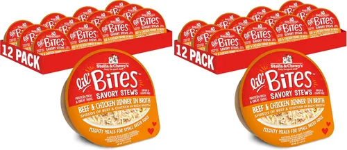 Miniatura 13 de Stella & Chewy's Lil Bites - Guisos salados para razas pequeñas, cena de pollo y pavo en caldo, tazas de 2.7 onzas (paquete de 12)
