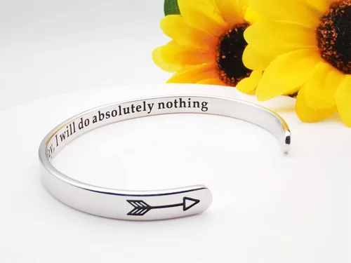Miniatura 180 de Pulseras inspiradoras para mujer, joyería de acero inoxidable, con refranes, pulsera motivacional con mensaje oculto, pulseras grabadas para mejor
