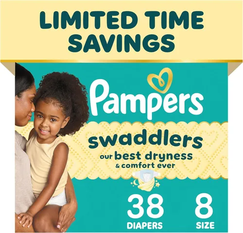 Miniatura 41 de Pañales Pampers Swaddlers, Talla 1 (8-14 libras), 198 unidades, absorbentes, mantiene al bebé seco y cómodo, pañal desechable seguro para la piel