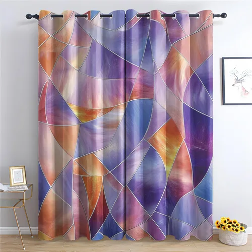 Miniatura 16 de Cortinas hexagonales blancas y negras, cortinas opacas geométricas para dormitorio, cortinas de ventana modernas, cortinas abstractas llamativas