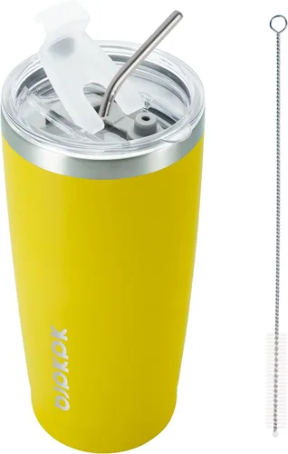 Miniatura 35 de BJPKPK - Vaso de 30 onzas con tapa y pajilla, de acero inoxidable con aislamiento de doble pared al vacío, color azul marino A-Azul Marino-30oz