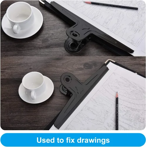 Miniatura 4 de Coideal Pinzas de Bulldog extra grandes, color negro, 2 clips de toro jumbo resistentes de 11.8 in XXL de acero inoxidable (11 4/5 pulgadas)