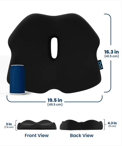 Miniatura 9 de Everlasting Comfort Cojín de asiento de espuma viscoelástica recomendado por médicos para sillas de oficina y automóvil, accesorios ergonómicos