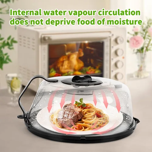 Miniatura 4 de Cubierta para salpicaduras de microondas, cubierta de microondas con vaporizador de agua, cubiertas de plato de 10 pulgadas con mango integrado