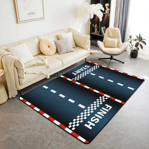 Miniatura 51 de Alfombra de Juego de Autos de Carreras para Niños, Alfombras de Juego para Niños, Alfombra de Sala de Juegos para Niños con Respaldo de Goma
