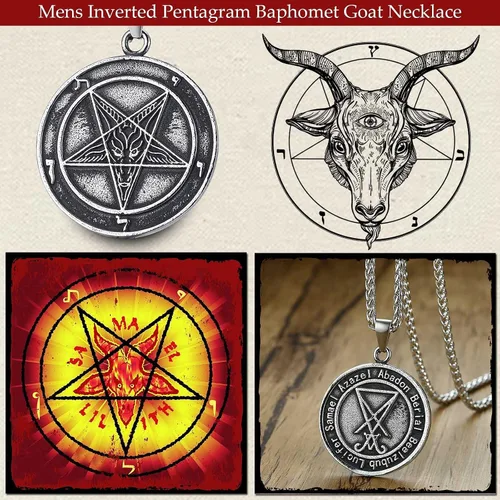 Miniatura 2 de Collar de acero inoxidable de la iglesia de Satanás para hombre Acero inoxidable No es una piedra preciosa