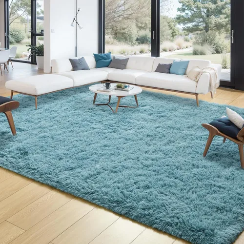 Miniatura 73 de Merelax Alfombra Moderna Suave y Esponjosa Shaggy para Dormitorio Sala de Estar Decoración de Sillas Pequeñas Alfombras Tapetes para Pies Piso, Verde