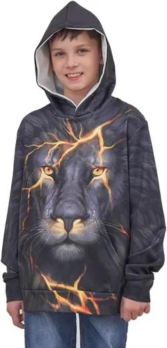 Miniatura 4 de NEWCOSPLAY Sudadera unisex con capucha y estampado digital 3D de galaxia realista para niños y niñas