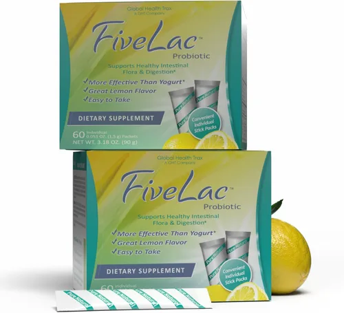 Miniatura 9 de Global Health Trax GHT - Mezcla de bebida en polvo probiótica de limón FiveLac, probióticos para mujeres, hombres y niños, apoyo y eliminación