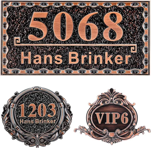 Miniatura 9 de Letrero de dirección personalizado, placa de dirección de número de casa, placa de dirección personalizada, metal o latón antiguo acrílico