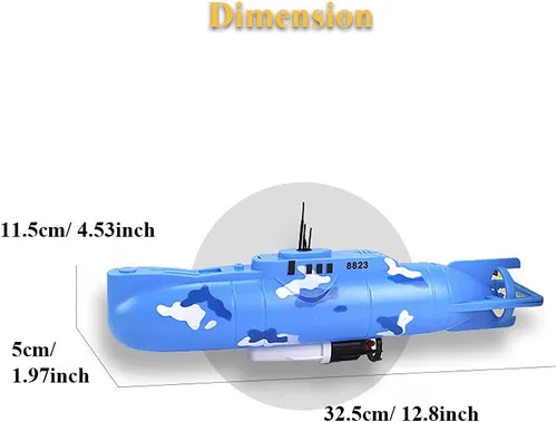 Miniatura 7 de Juguete de baño submarino eléctrico, divertido modelo de submarino militar, juguete flotante de agua para niños (8823)