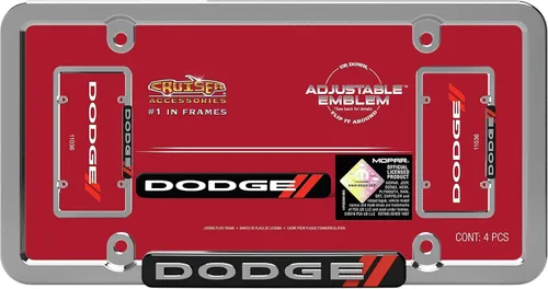 Miniatura 3 de Cruiser Accessories 11036 Dodge - Marco para matrícula, cromado/rojo